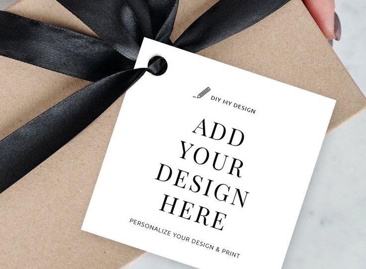 Custom square hang tags